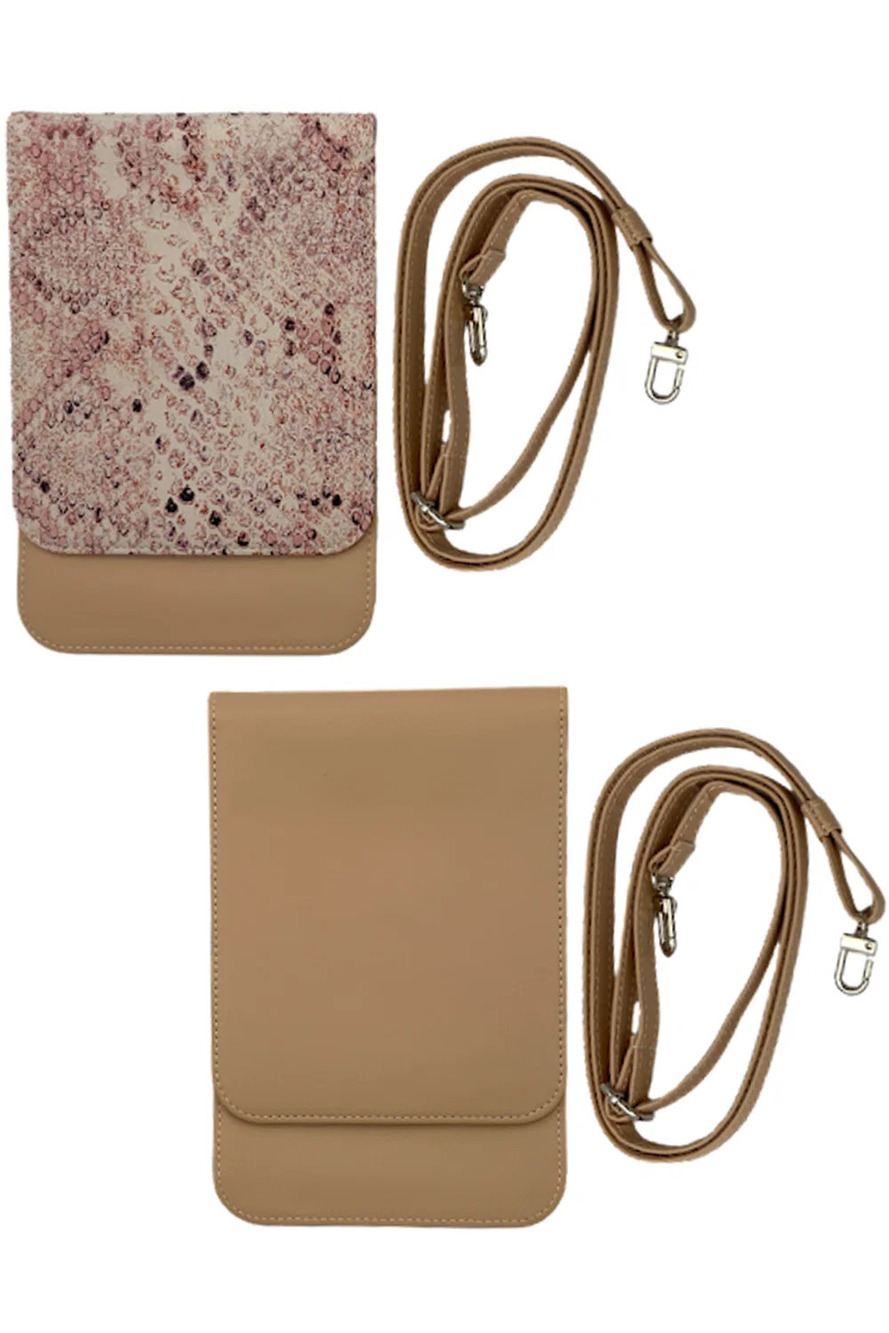 Caseable 2-pack Crossbody Phone Bags Protection Snake/Almond